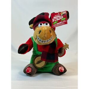 NOS Dandee Grandma/Grandpa Got Run Over by a Reindeer Plush Moose Banjo Plush